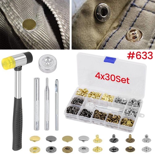 120 druckknopf set - set, mit