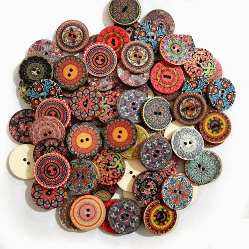 50x knöpfe retro indisch - indisch, bunt